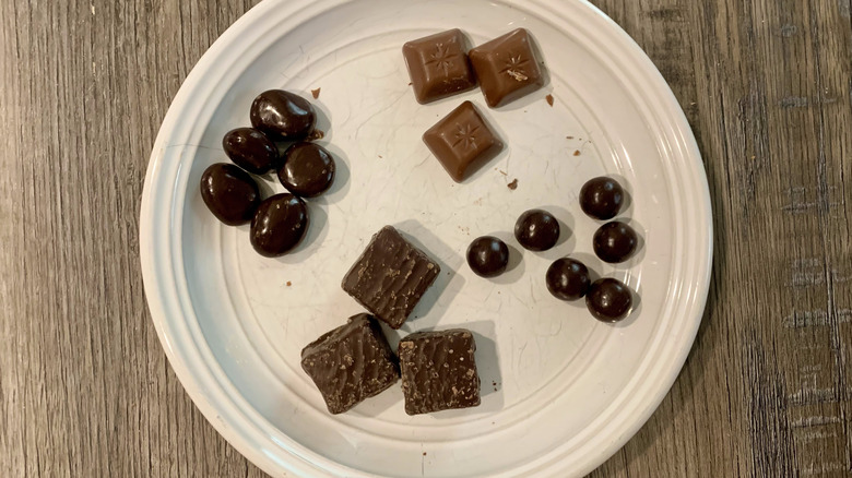 Chocolates on plate