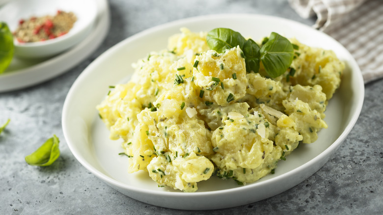 plate of American potato salad