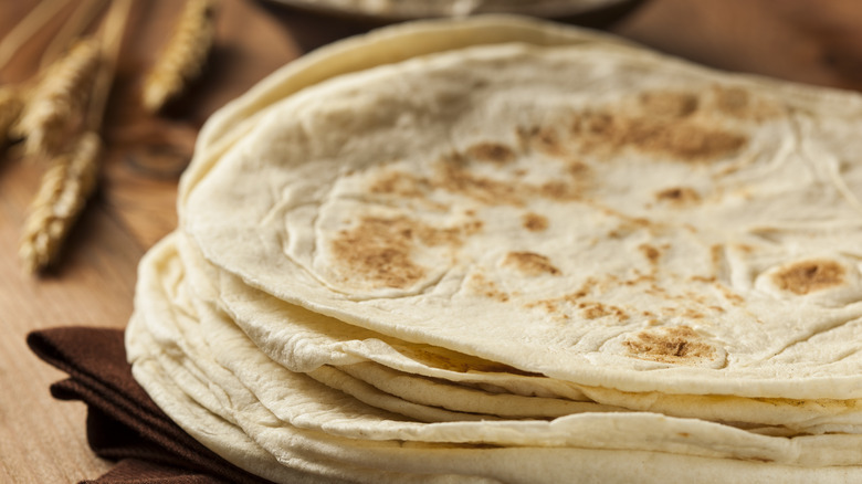 stack of homemade tortillas