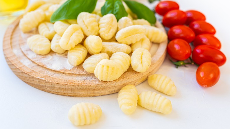 gnocchi and tomatoes on board