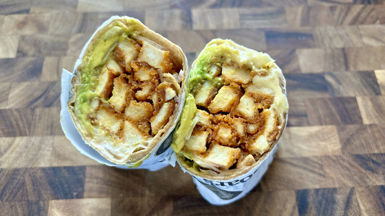 Buffalo chicken wrap with avocado