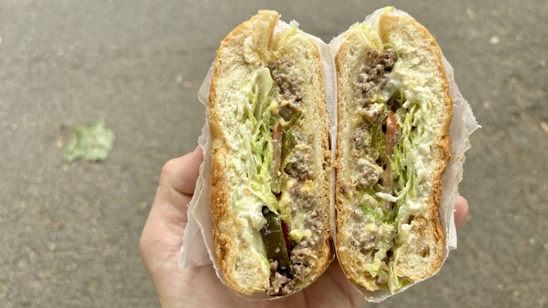 classic chopped cheese sandwich.