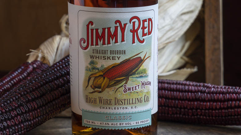 Jimmy Red bourbon bottle with red corn