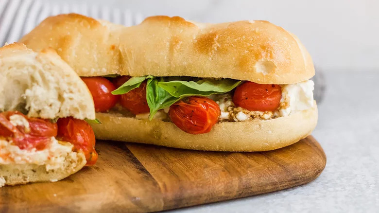 cherry tomato caprese sandwich