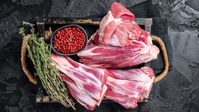 raw lamb shank cuts