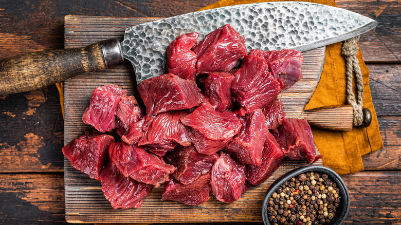 raw venison chunks