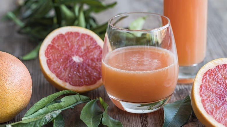 Grapefruit juice in glass