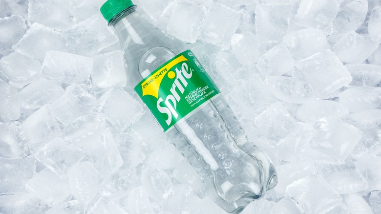 Bottle of Sprite in ice