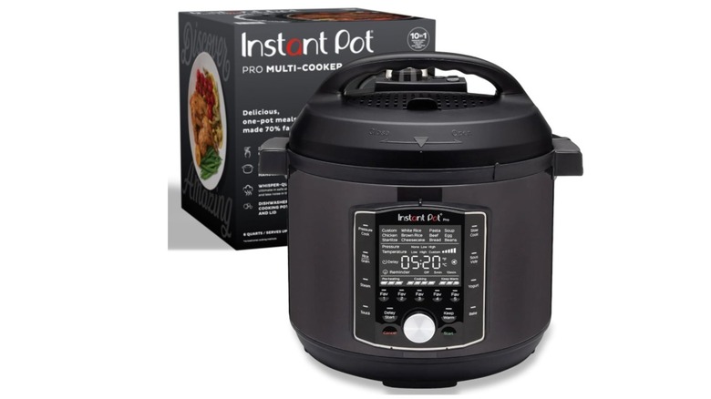 An Instant Pot Pro out of the box on white background