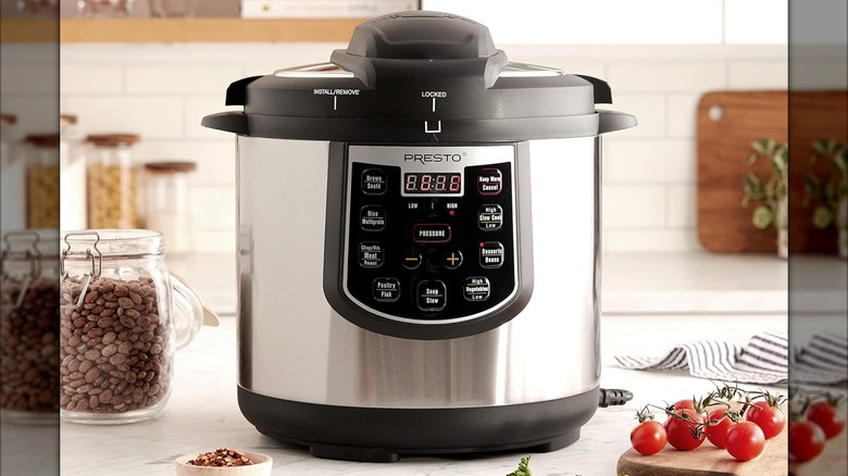 A Presto pressure cooker in a kitchen