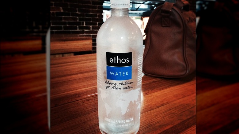 Ethos water bottle on counter