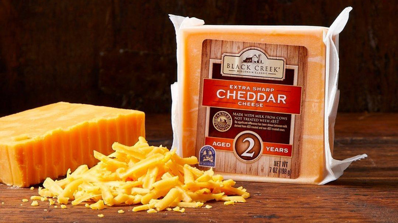 shredded Black Creek cheddar cheese