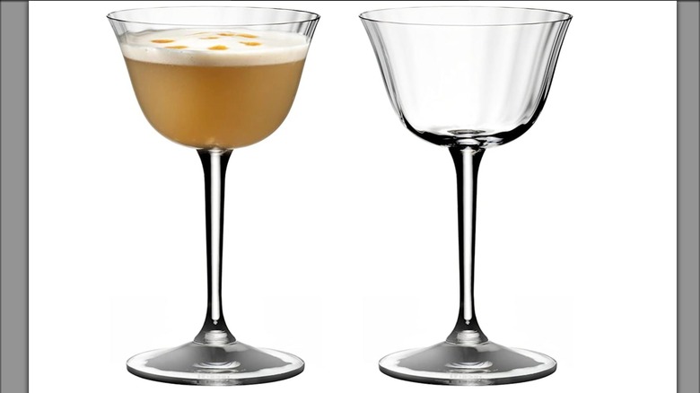 Two Riedel sour cocktail glasses