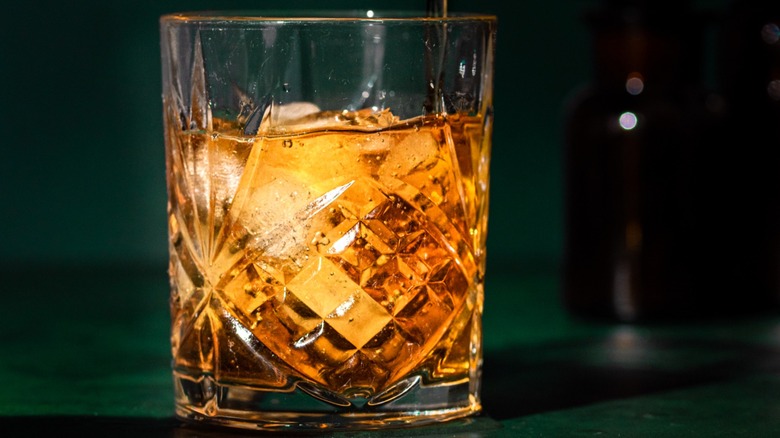 Close-up of a glass of bourbon