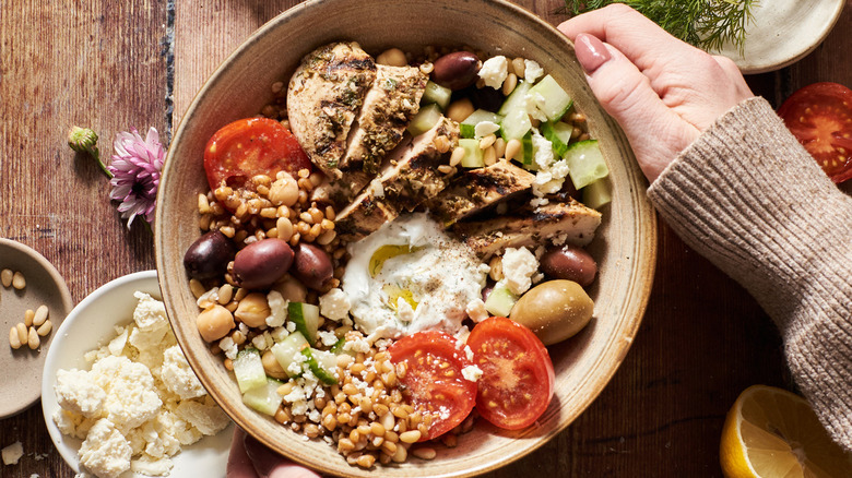 Grilled Greek Chicken Grain Bowl