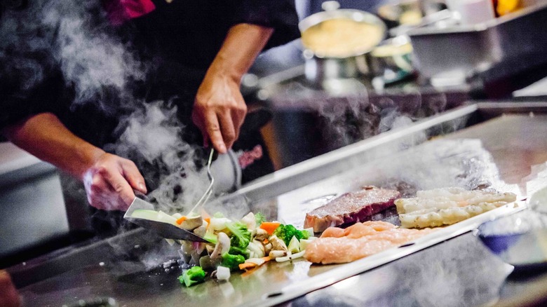 Teppan grill at Momo Hibachi Steakhouse