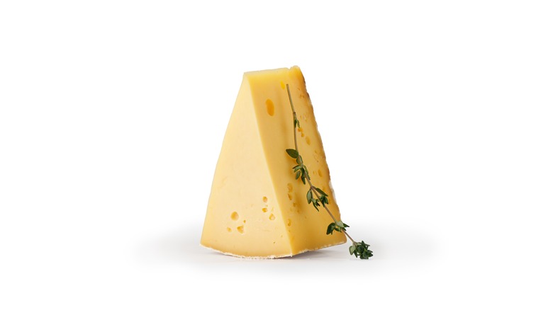 asiago wedge on white background