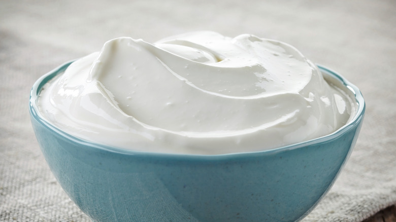 Bowl of sour cream 