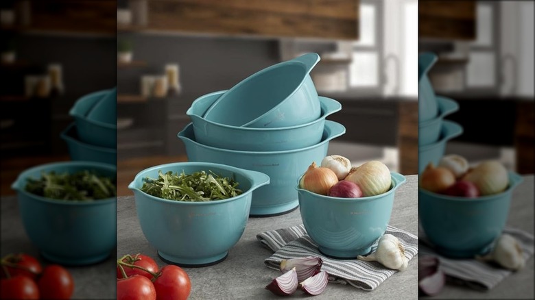 KitchenAid classic mixing bowls in a kitchen