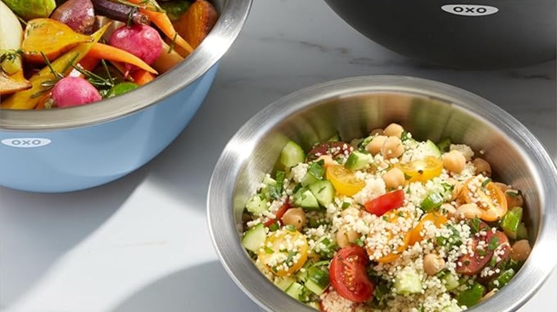 Three Oxo Good Grips mixing bowls