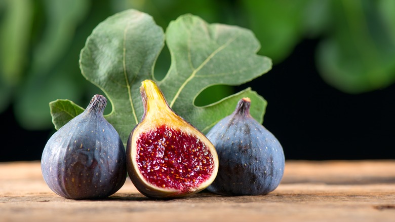 Three fresh figs