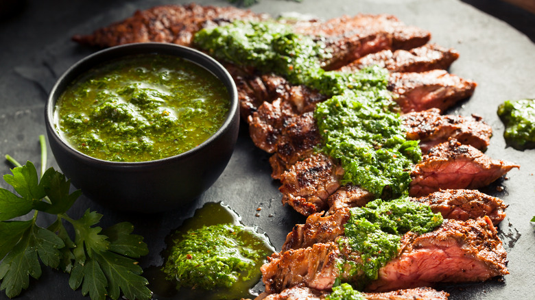 Steak with chimichurri 