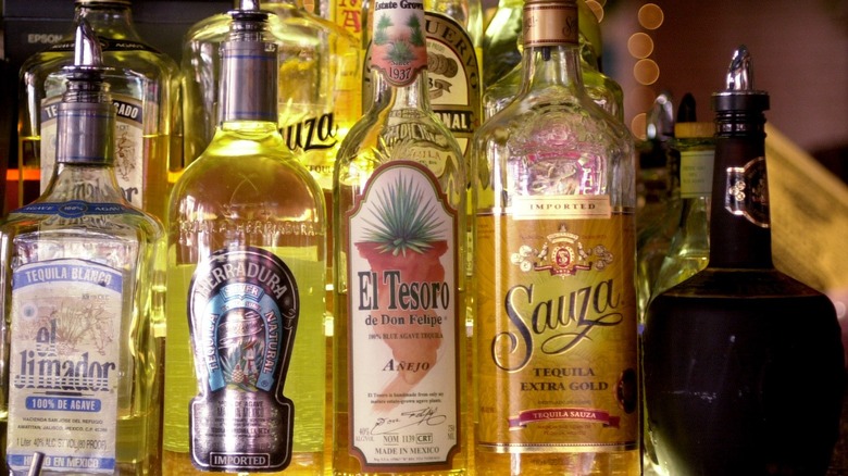 bottles of tequila