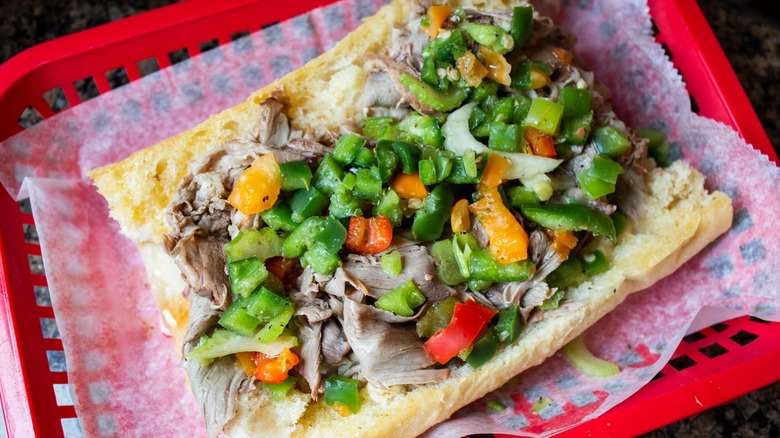 Italian beef sandwich at Carm's