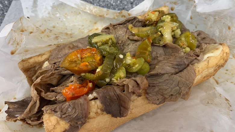 Tony's Italian beef sandwich