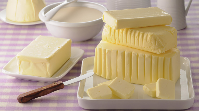 Soft, stacked butter blocks