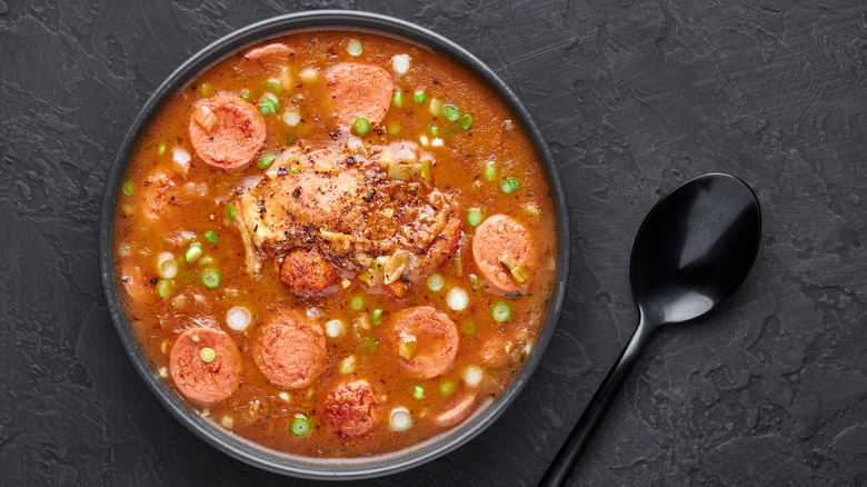 Chicken and sausage gumbo