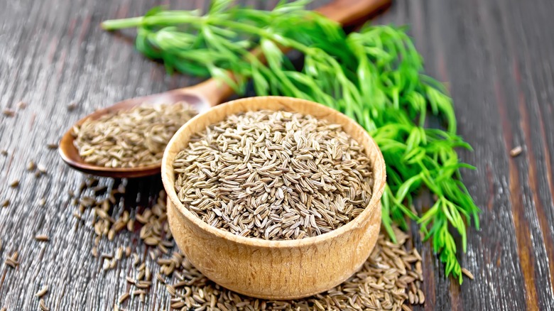 Coriander seed in a bowl