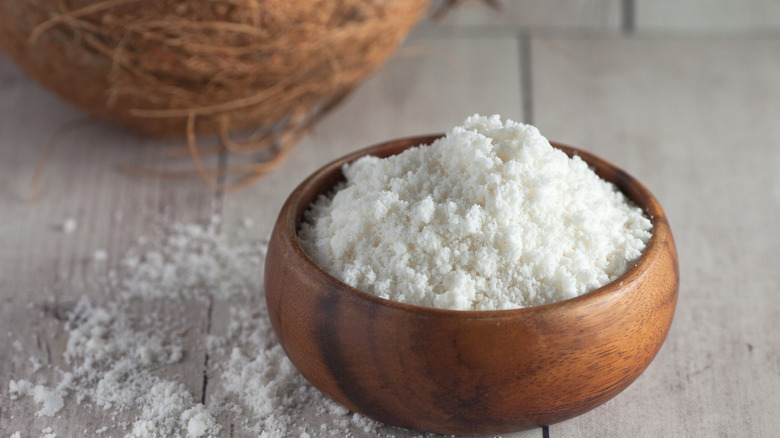 Coconut milk powder in bowl