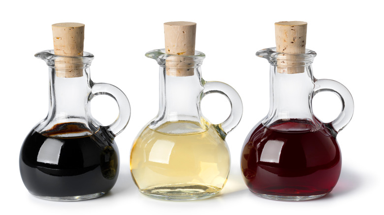 Three types of vinegar