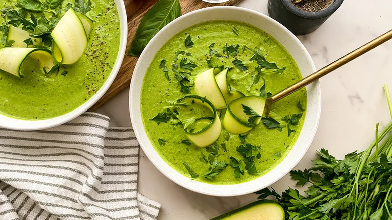 Green goddess soup with zucchini