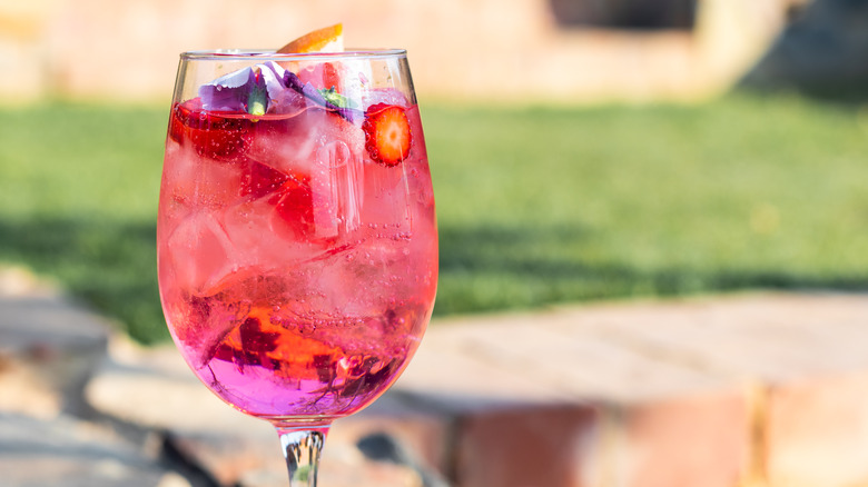 pink drink in glass