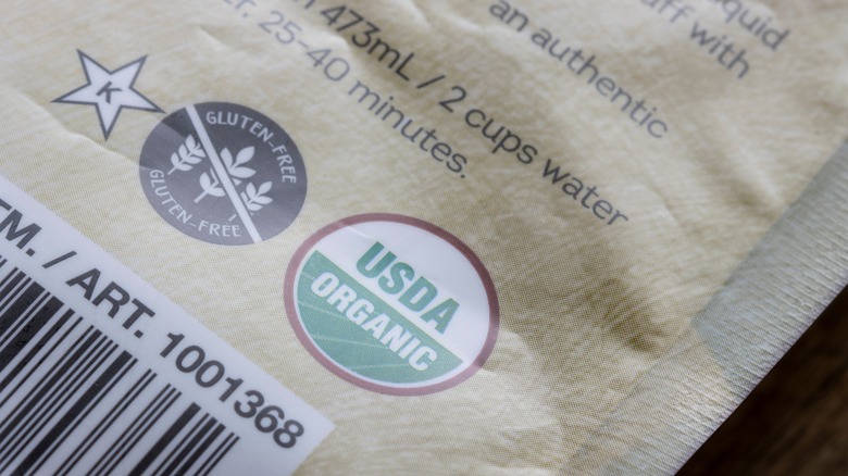 Kosher, gluten-free, and organic labels