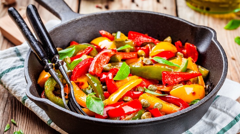 peperonata in cast iron