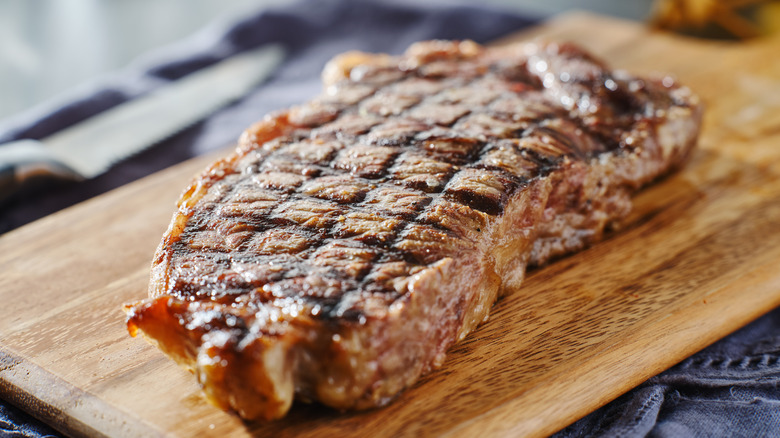 Resting strip steak