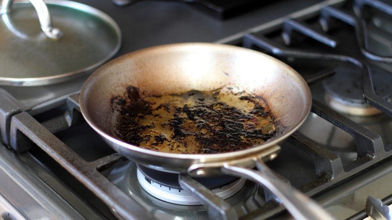 burnt butter on pan