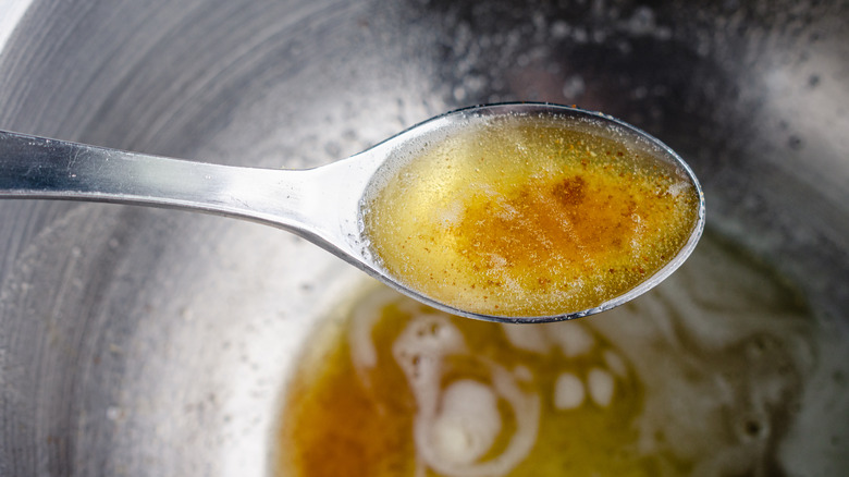 butter browning in pan