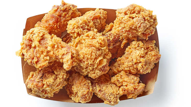 Carton of fried chicken