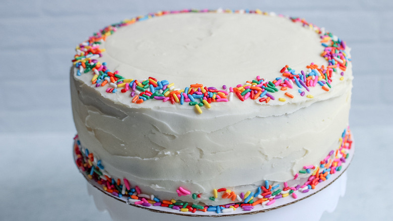 white cake with sprinkles