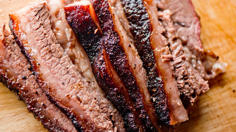 slices of barbecue brisket 