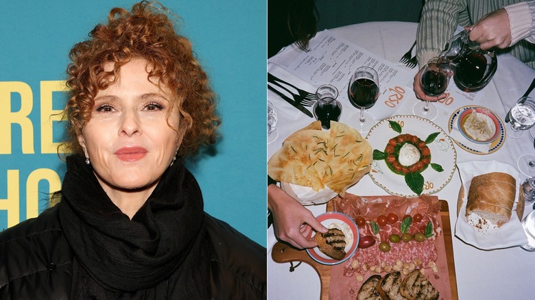 Bernadette Peters smiling, Orso appetizers