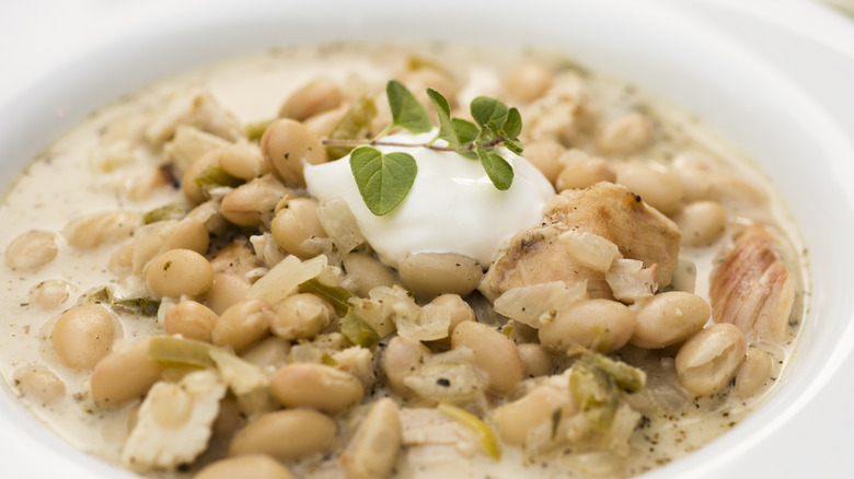 Bowl of white bean stew