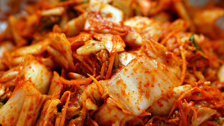 Close up of kimchi