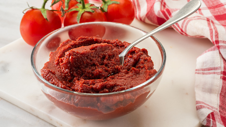 Bowl of tomato paste