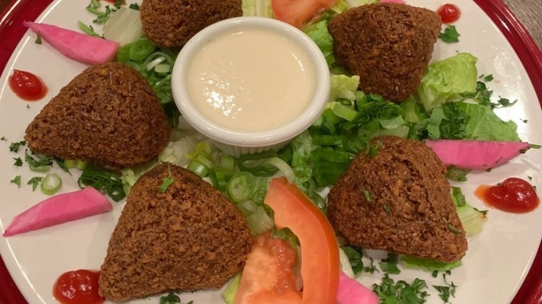 Cedar Palace's kibbeh platter served on plate