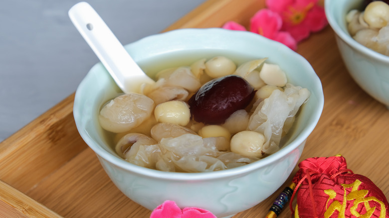 soup with nuts in bowl